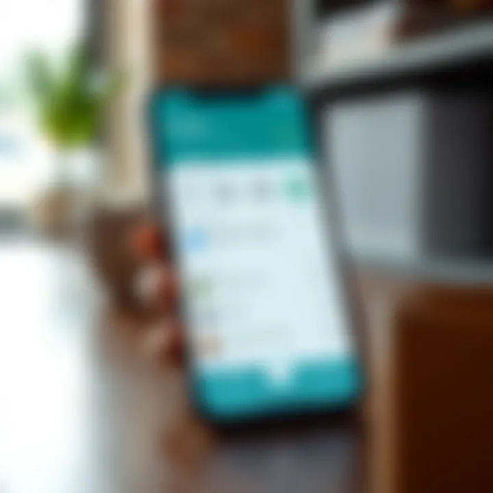 User interface of a budgeting app