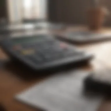 Calculator and financial documents on a desk