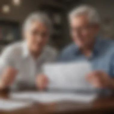 Diverse retirement plan documents spread out