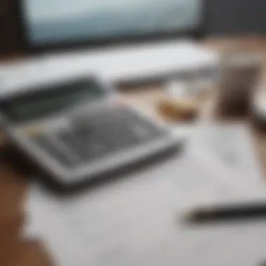 Calculator and financial documents on a desk