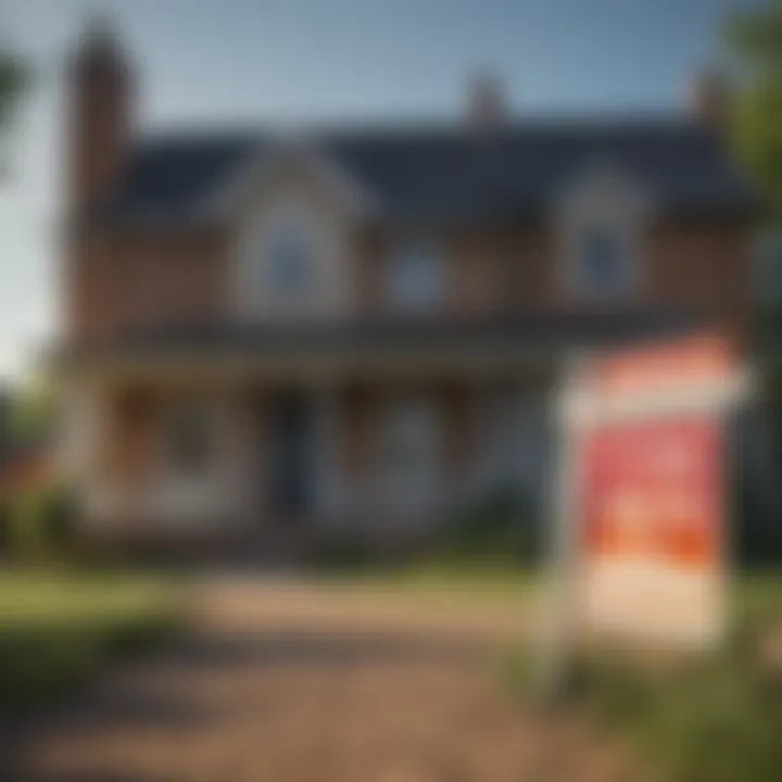 Empty house with a 'for sale' sign