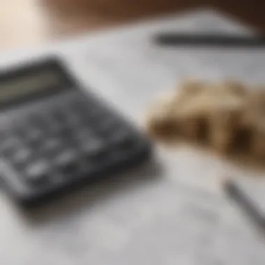 Financial documents and calculator