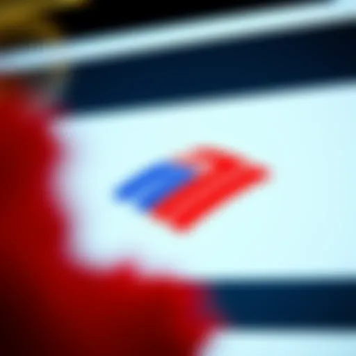 Bank of America logo on a digital banking platform