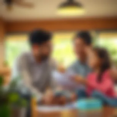 Family Financial Planning Discussion Illustration of a family discussing financial planning
