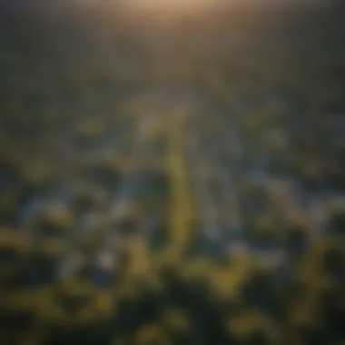 Aerial view of diverse land parcels