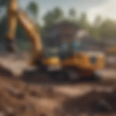 Land Development Site with Construction Equipment Land development site with construction equipment