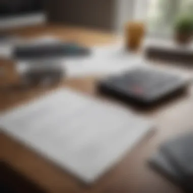 A calculator and mortgage documents on a table, indicating calculations