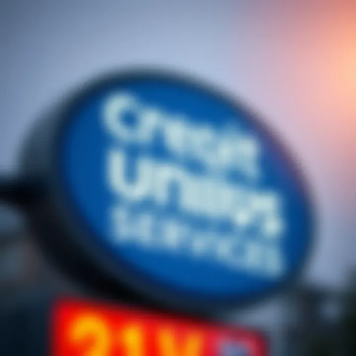 A close-up of a credit union sign, representing financial institutions that provide RV financing.