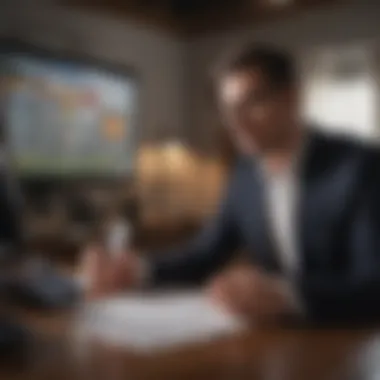 Evaluating Mortgage Rates and Terms A thoughtful individual analyzing mortgage rates and terms on a digital device.