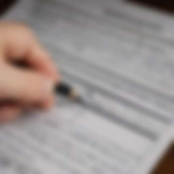 A close-up of a tax form being filled out