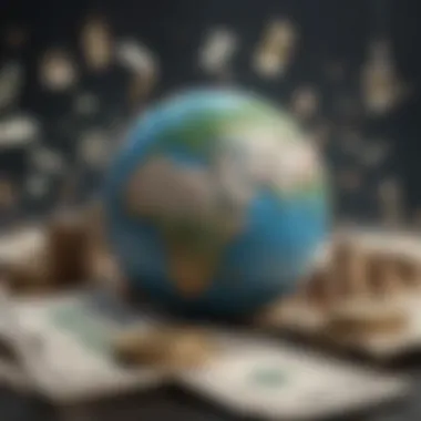 Global Money Transfer Concept Illustration of international money transfer