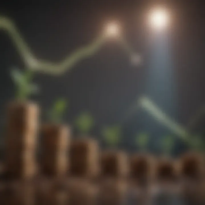 Graphs showing upward trends in sustainable dividend investments.