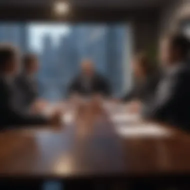 A dynamic boardroom discussion showcasing negotiation tactics