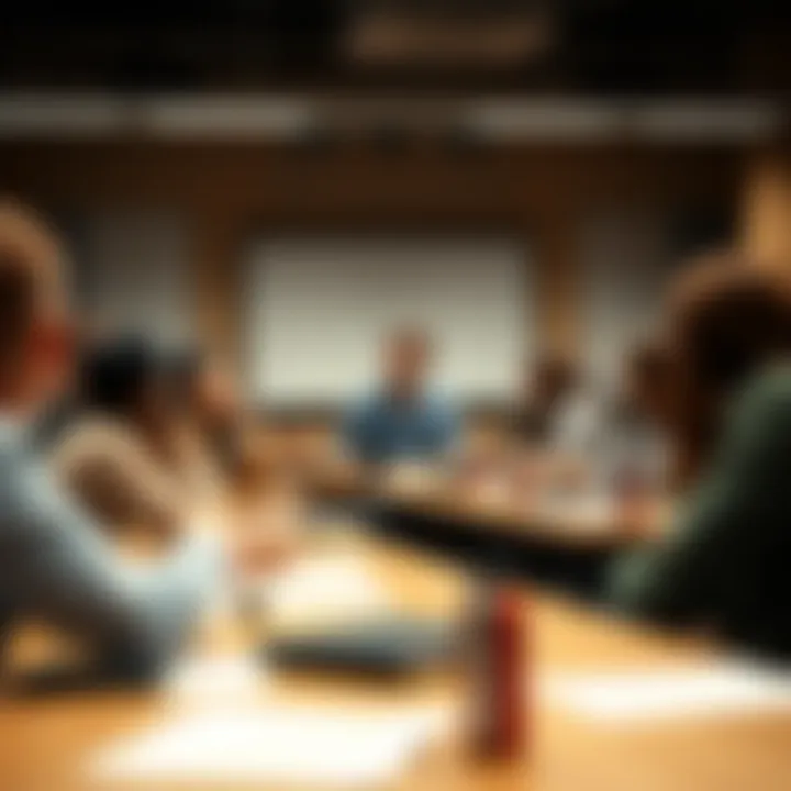 A classroom setting with students engaged in real estate discussions