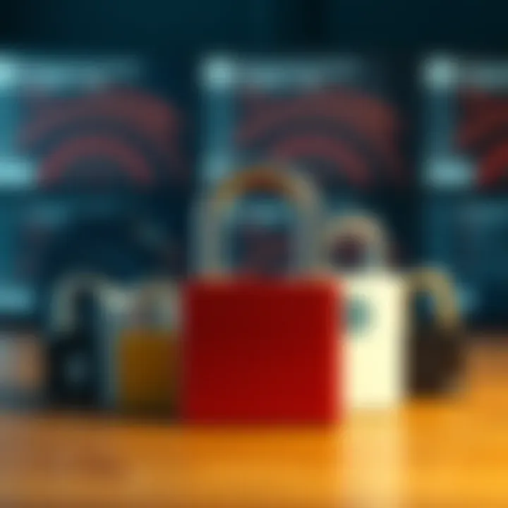 Visual representation of various password manager options