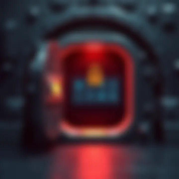 Illustration of a secure digital vault representing password management