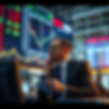 Conceptual image of an investor monitoring stock market updates