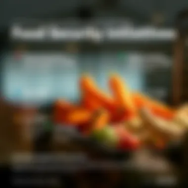 An infographic illustrating food security initiatives supported by the USDA.