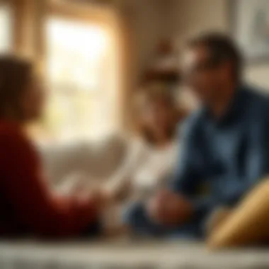 A family discussing housing options provided by USDA resources.