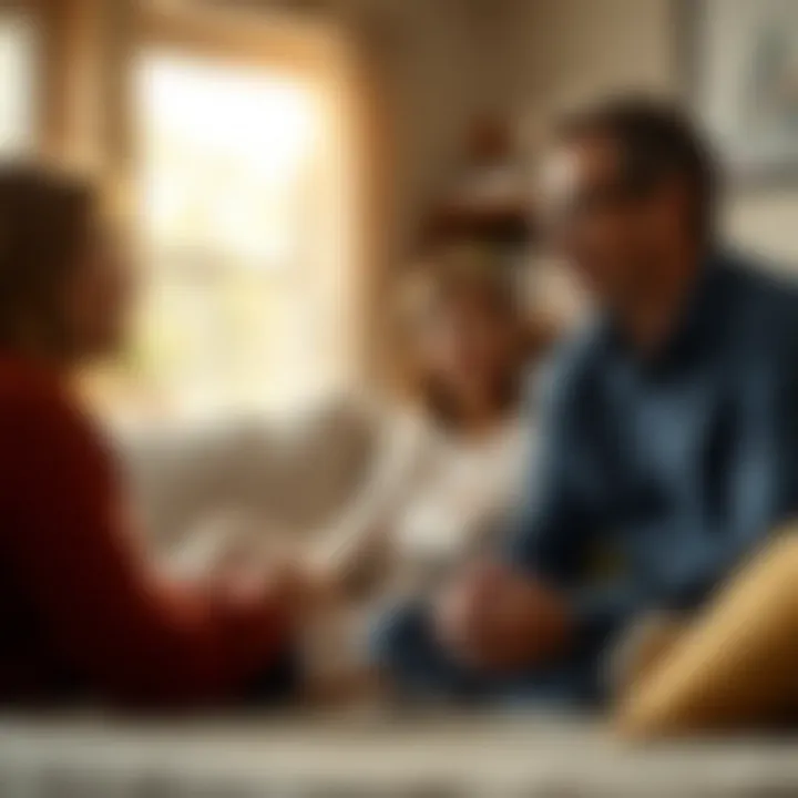 A family discussing housing options provided by USDA resources.